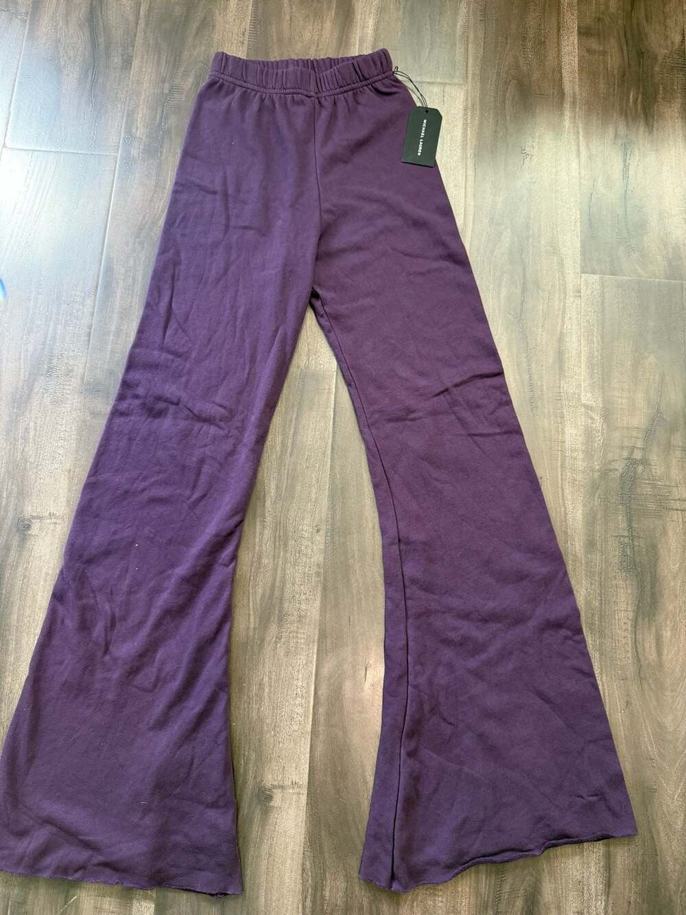Michael Lauren OMMIN Bell Bottom Sweatpant in Deep Amethyst